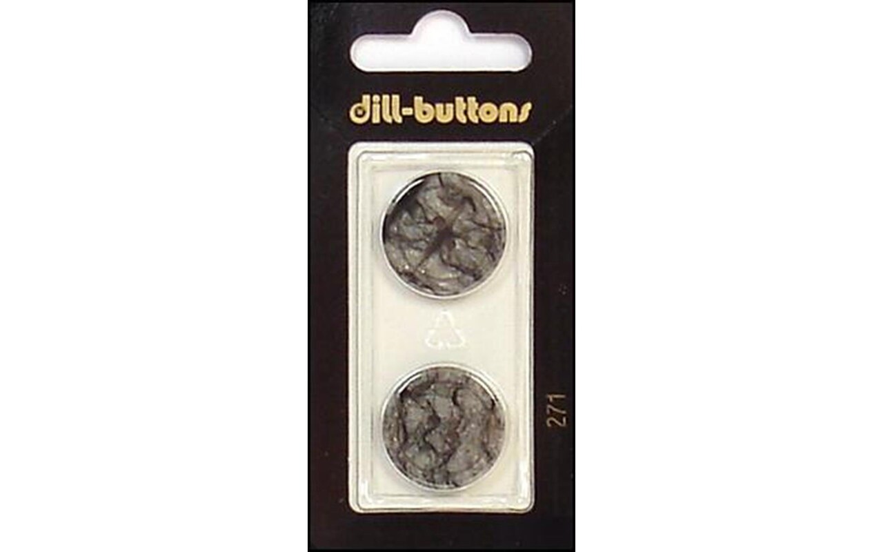 Dill Buttons 20mm 2pc 2 Hole Grey